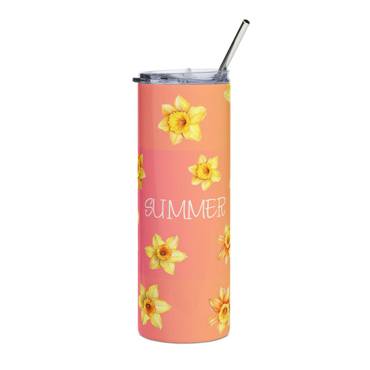 Custom Daffodil Floral Summer Stainless Steel Tumbler