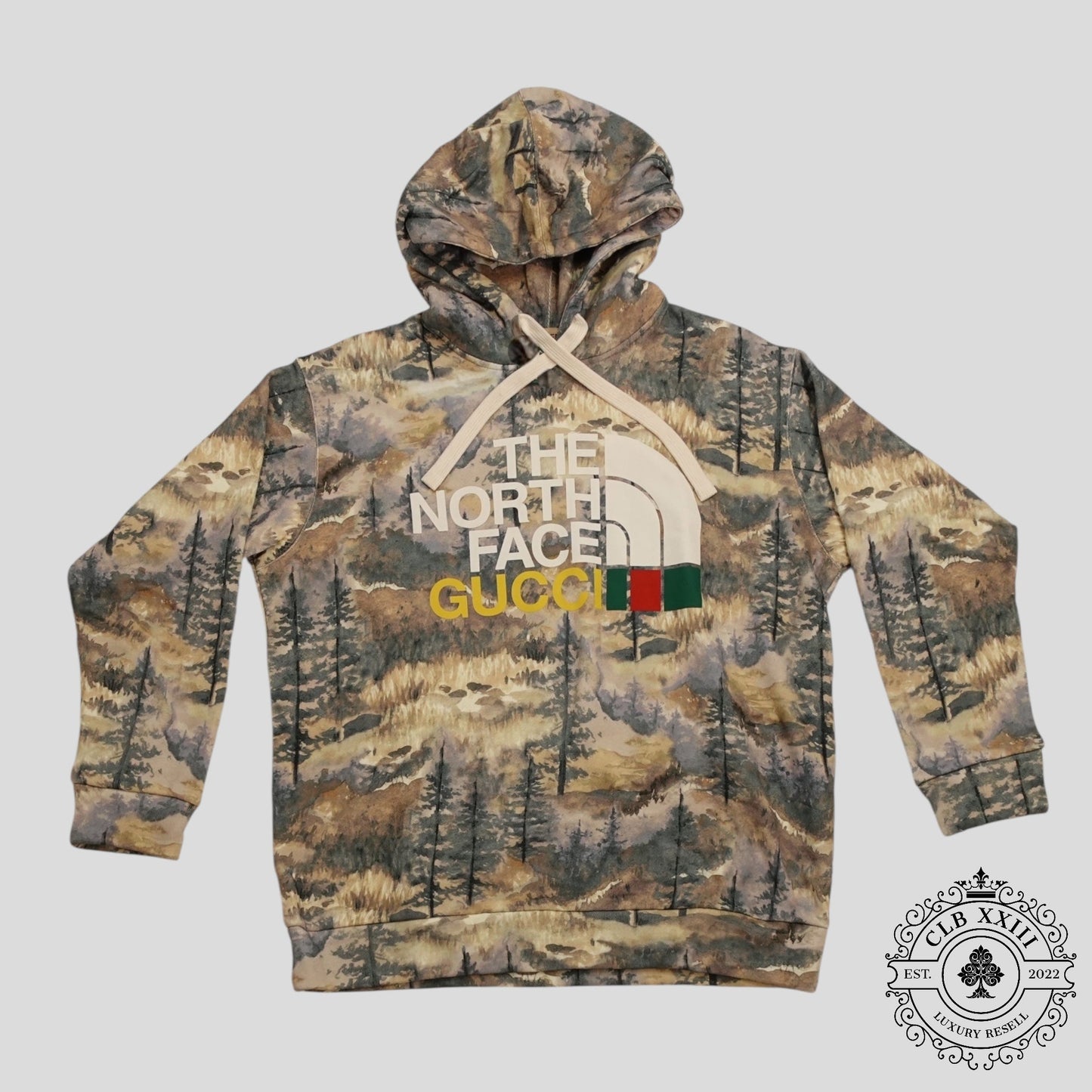 Gucci X The North Face Forest Print Pullover Hoodie in Multicolor