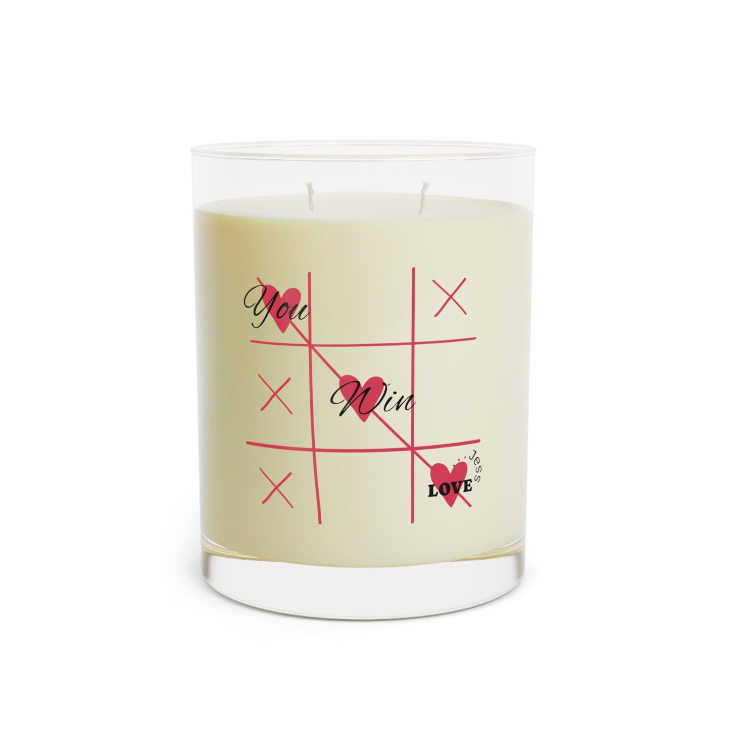 Personalized Valentine's Scented Candle — 11oz Glass (XOXO, Add Your Name)