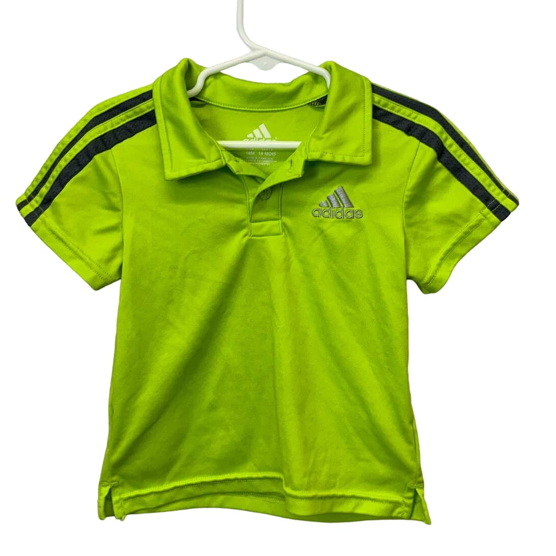 Adidas Boys 18 Mos Athletic Polyester Short Sleeve Collared Polo Shirt