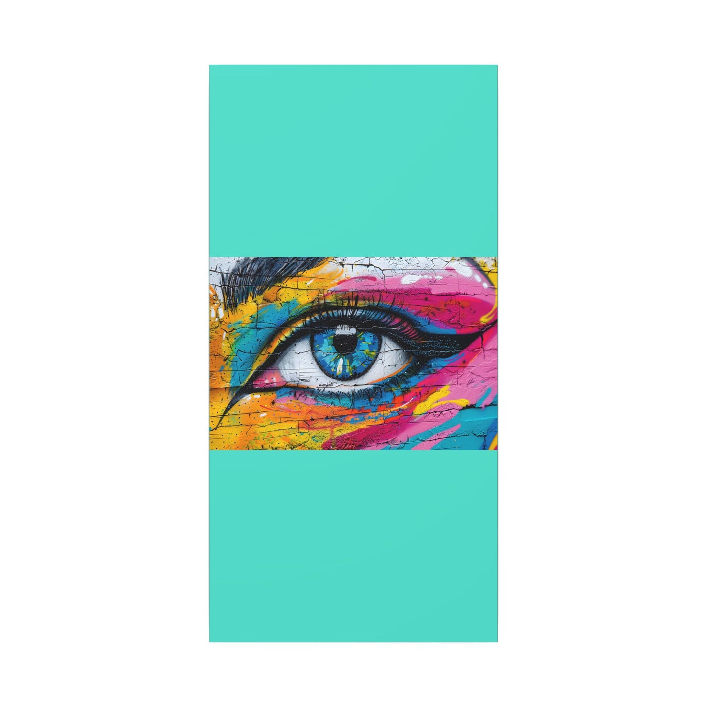 Colorful Eye Street Art Matte Canvas Print