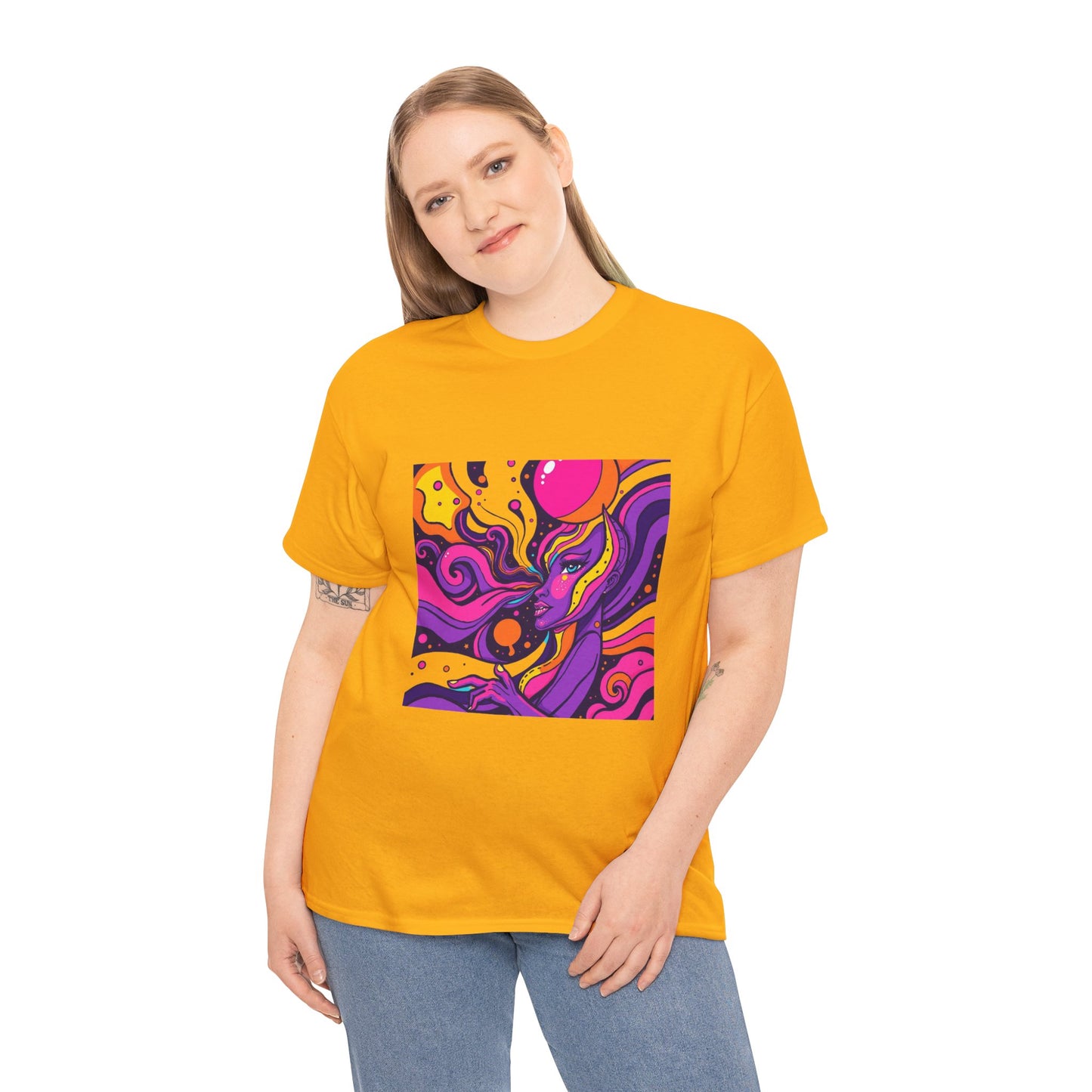 Vibrant Psychedelic Art Tee, Bohemian Graphic T-Shirt, Unisex Cotton Tee, Fashionable Casual Wear, Perfect Gift for Art Lovers