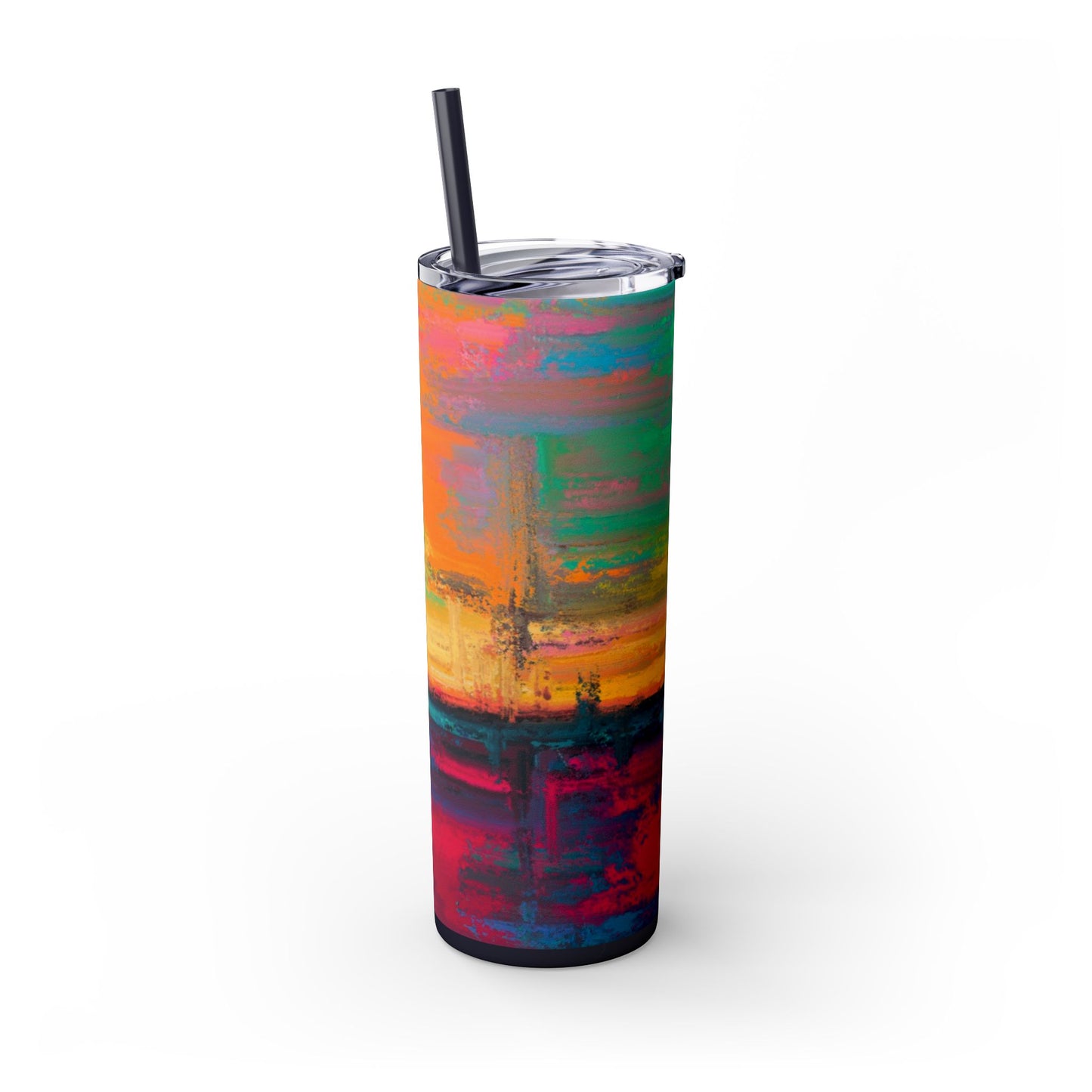 Colorful Ombre Skinny Tumbler with Straw, 20oz | Travel Mugs, Summer Drinkware, Beach Accessories, Gifts for Her, Eco-Friendly