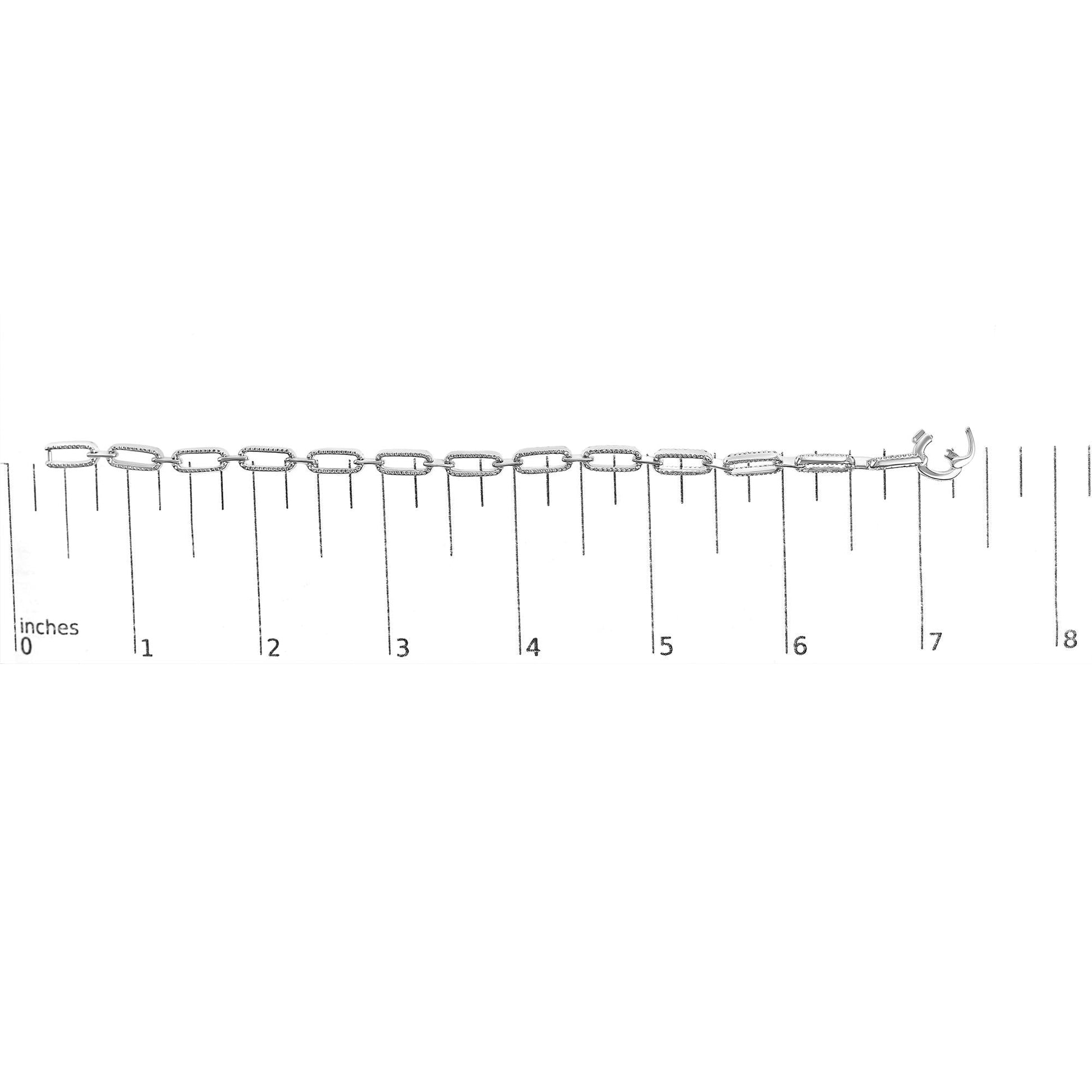 14K White Gold 1.00 Cttw Paperclip Link Bracelet-4