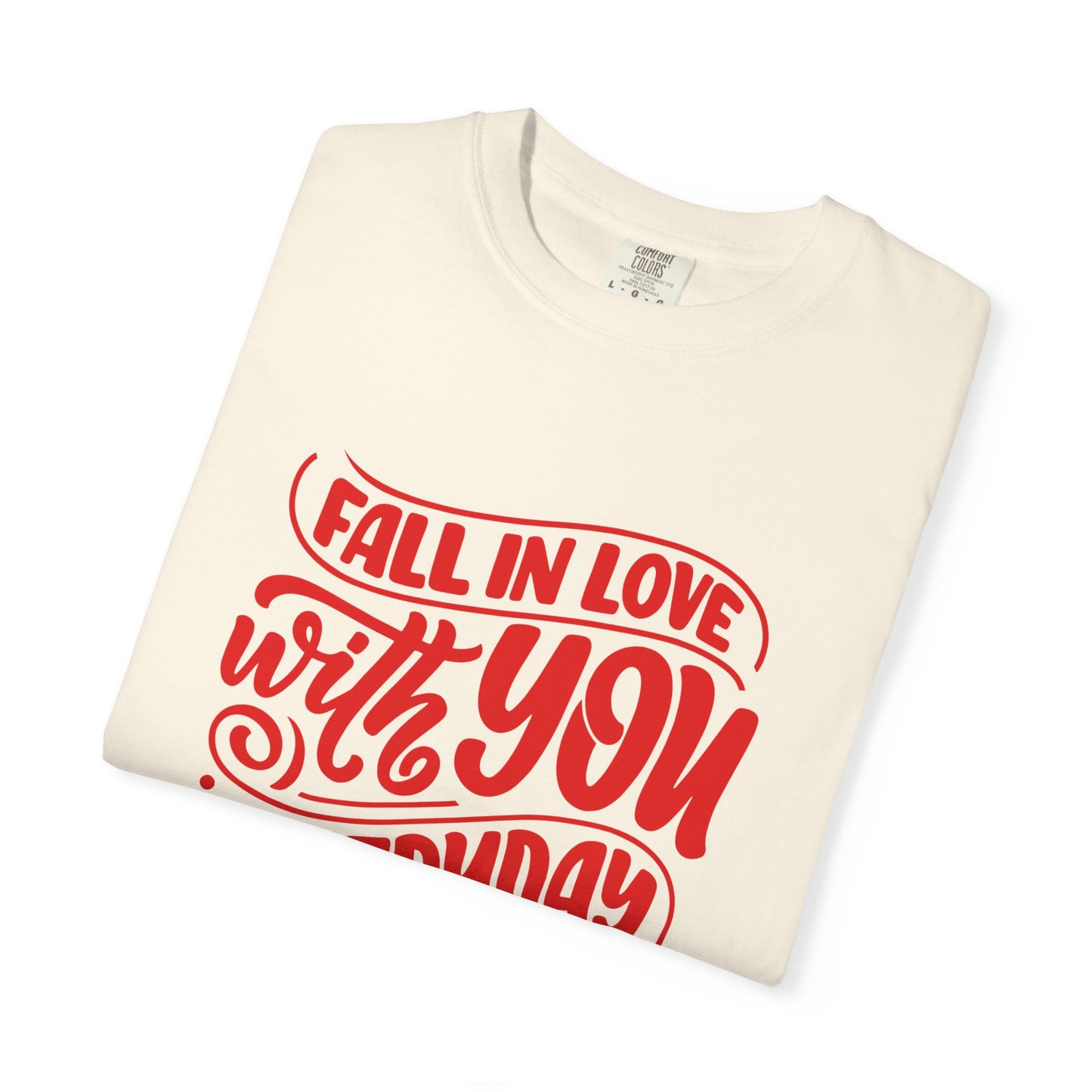 Fall in Love with YOU Quote T-shirt for Couples, Valentine's Day, Gifts for Him/Her, Casual Everyday Wear, Comfortable Unisex Tee