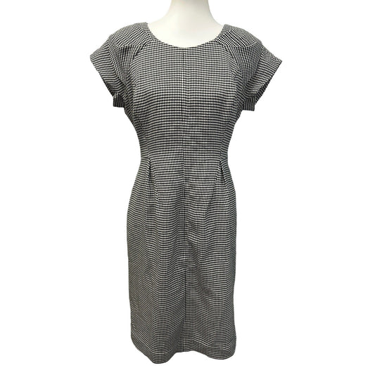 Worthington Womens Size 8 Short Sleeve Gingham Check Mod Midi Career Dress
