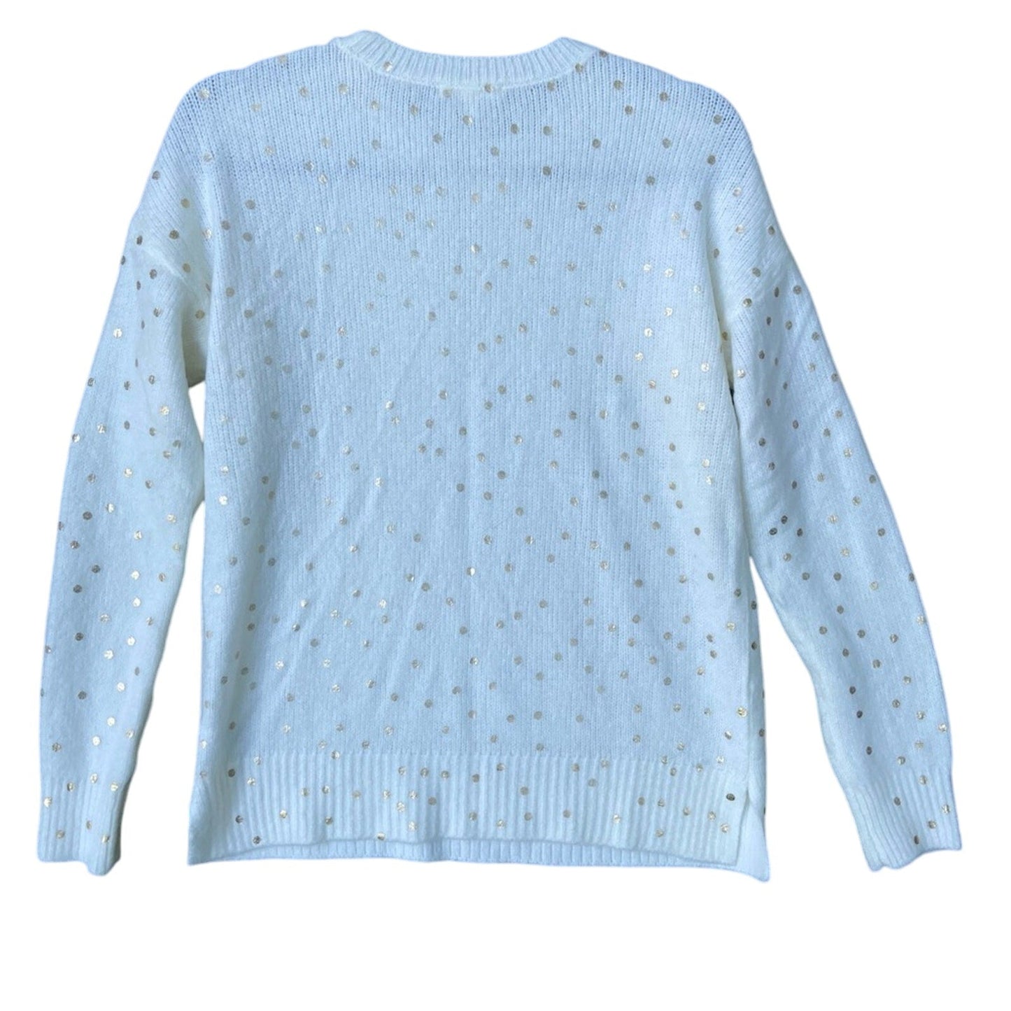 Maurices Womens XS Polka Dot Crew Neck Long Sleeve Oversized Knit Sweater