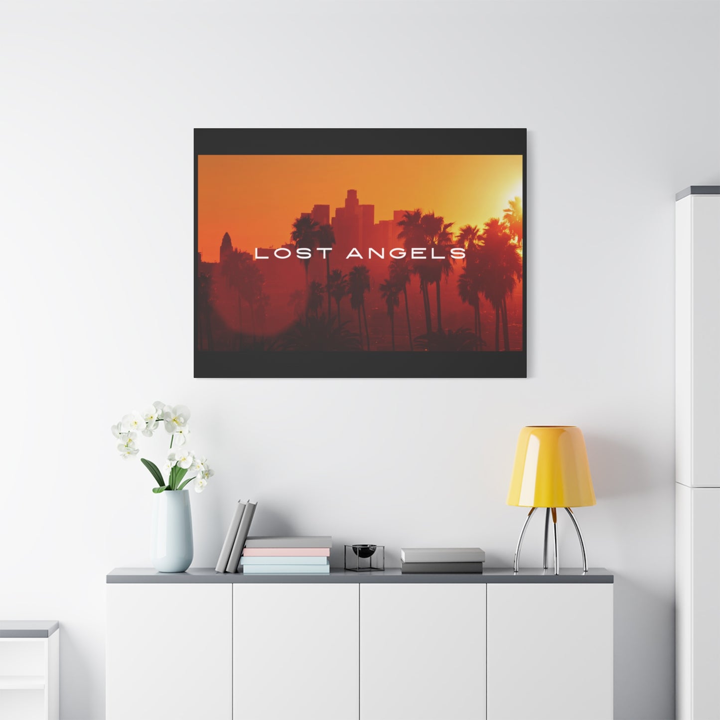 Lost Angels Wall Art Canvas | Sunset Cityscape Print, Home Decor, Gift for Art Lovers, Modern Living Room, California Vibe