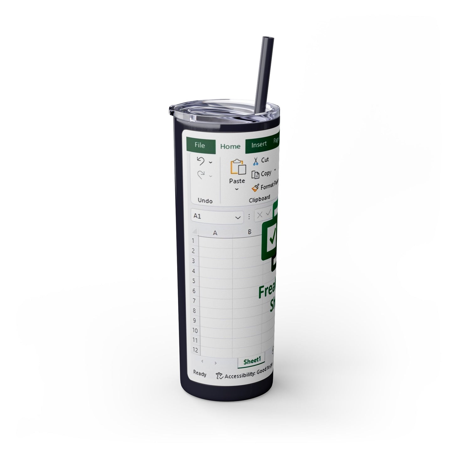 Freak in the Sheets Spreadsheet Themed Tumbler, 20oz Gift for Students, Accountants, Office Humor, Funny Drinkware