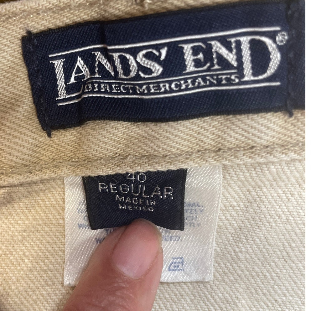 Lands End Mens Size 40 Regular 100% Cotton Straight Leg Denim Jeans w Pockets