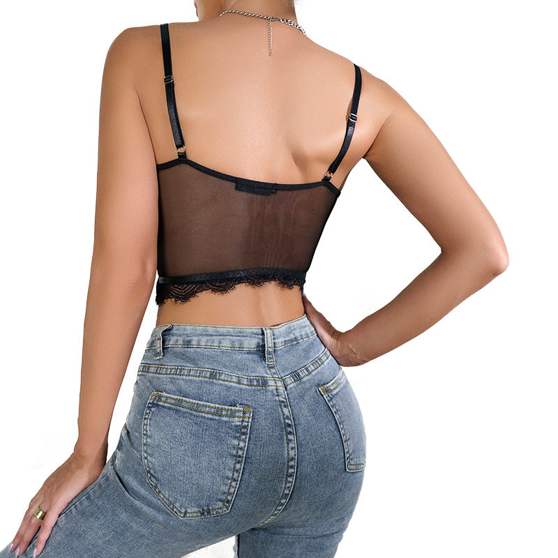 Diamond vest lace camisole top sexy
