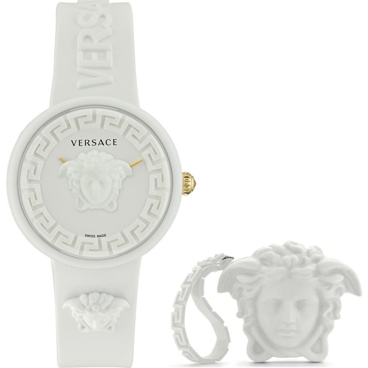 Ladies' Watch Versace MEDUSA POP 3H + VERSACE WHITE SILICON PURSE (Ø 39 mm)-0