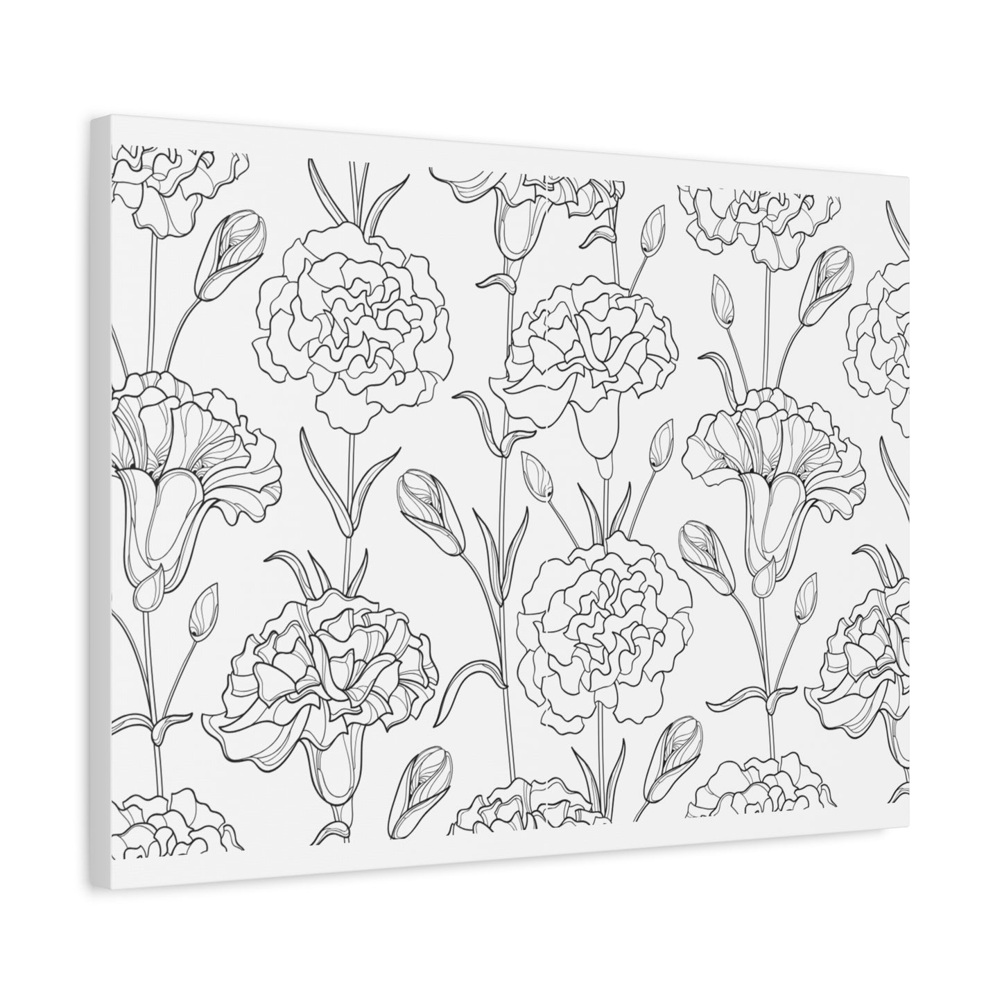 Floral Canvas Art, Stretched Wall Decor, Home Gift, Botanical Print, Modern Design, Matte Finish