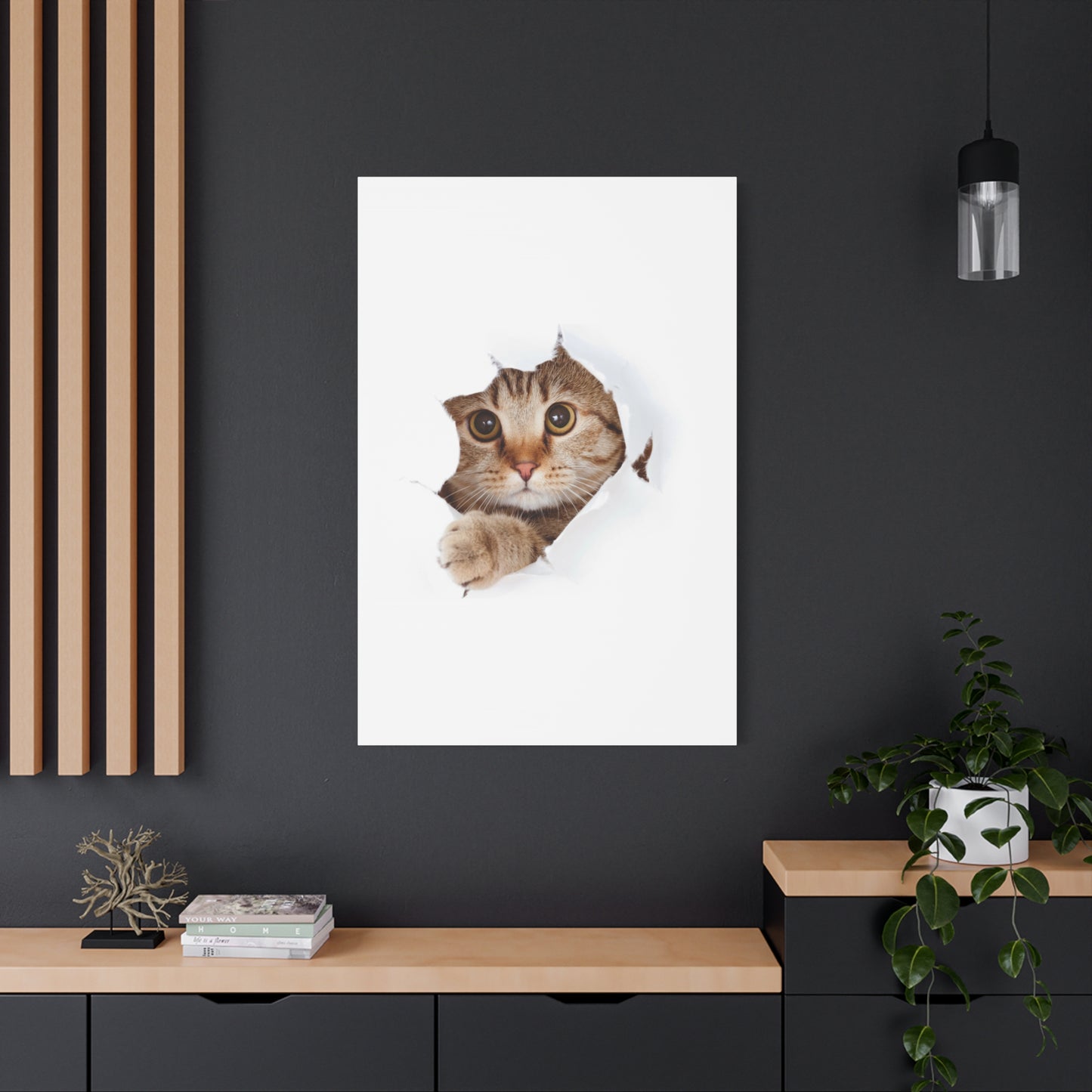 Whimsical Cat Canvas Art, Playful Decor for Cat Lovers, Home Wall Art, Pet-Themed Gift, Cute Cat Wall Art, Cat Lover's Decoration