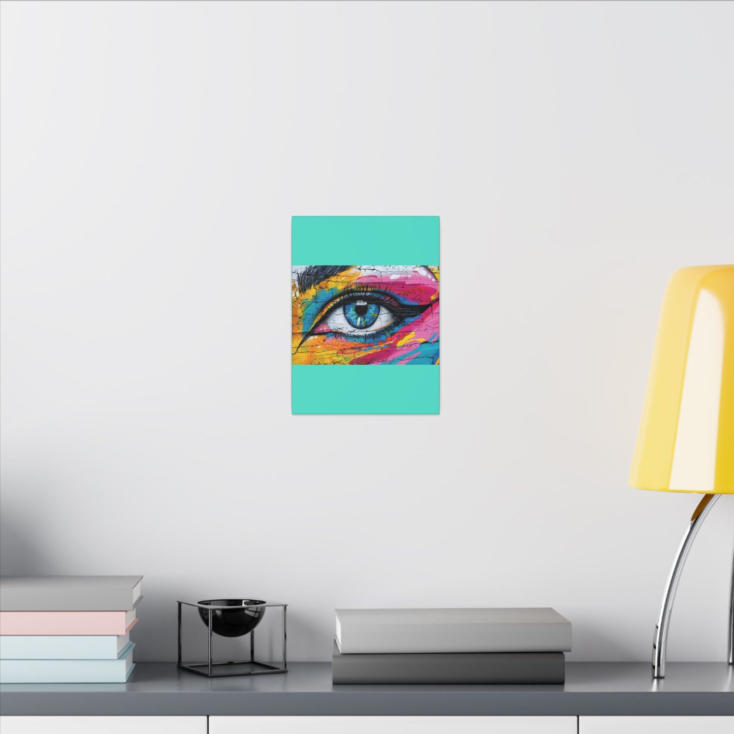 Colorful Eye Street Art Matte Canvas Print