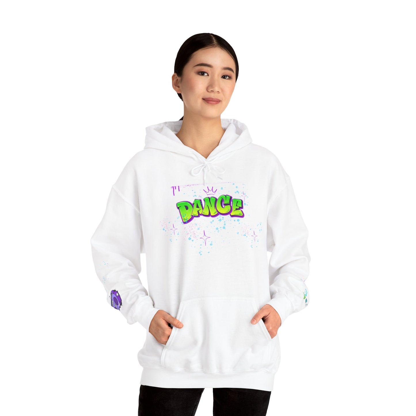 Colorful Dance Hoodie for Creative Spirits, Cozy Unisex Hooded Sweatshirt, Perfect for Parties, Dance Classes, Gifts