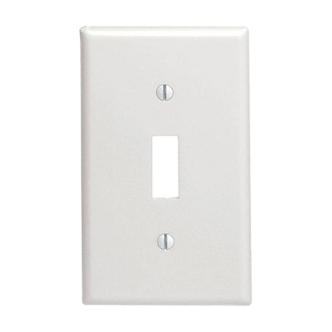 Switch Plate Cover Single White & Ivory (Durable Plastic)