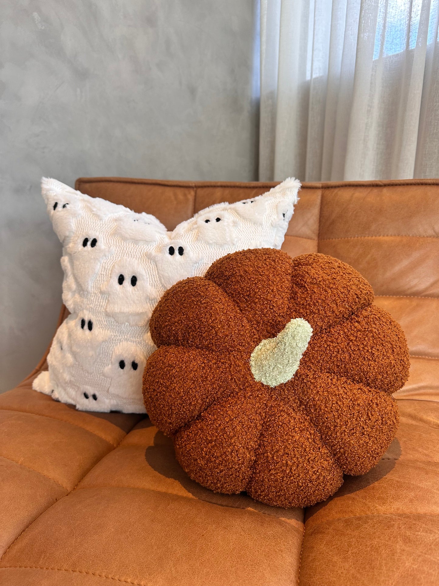 Jumbo Sherpa Orange Pumpkin Pillow-2