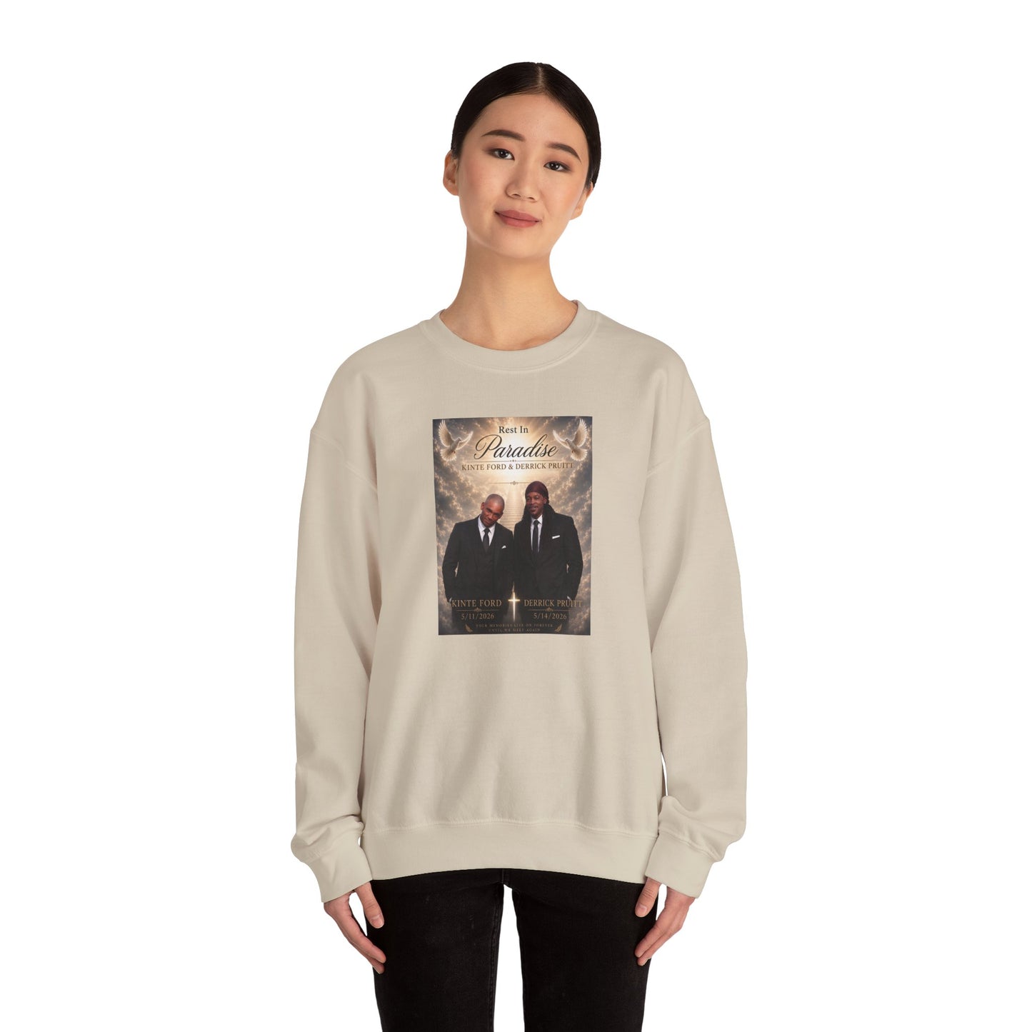 Crewneck Sweatshirt — 'Back to Paradise' Memorial Portrait Design