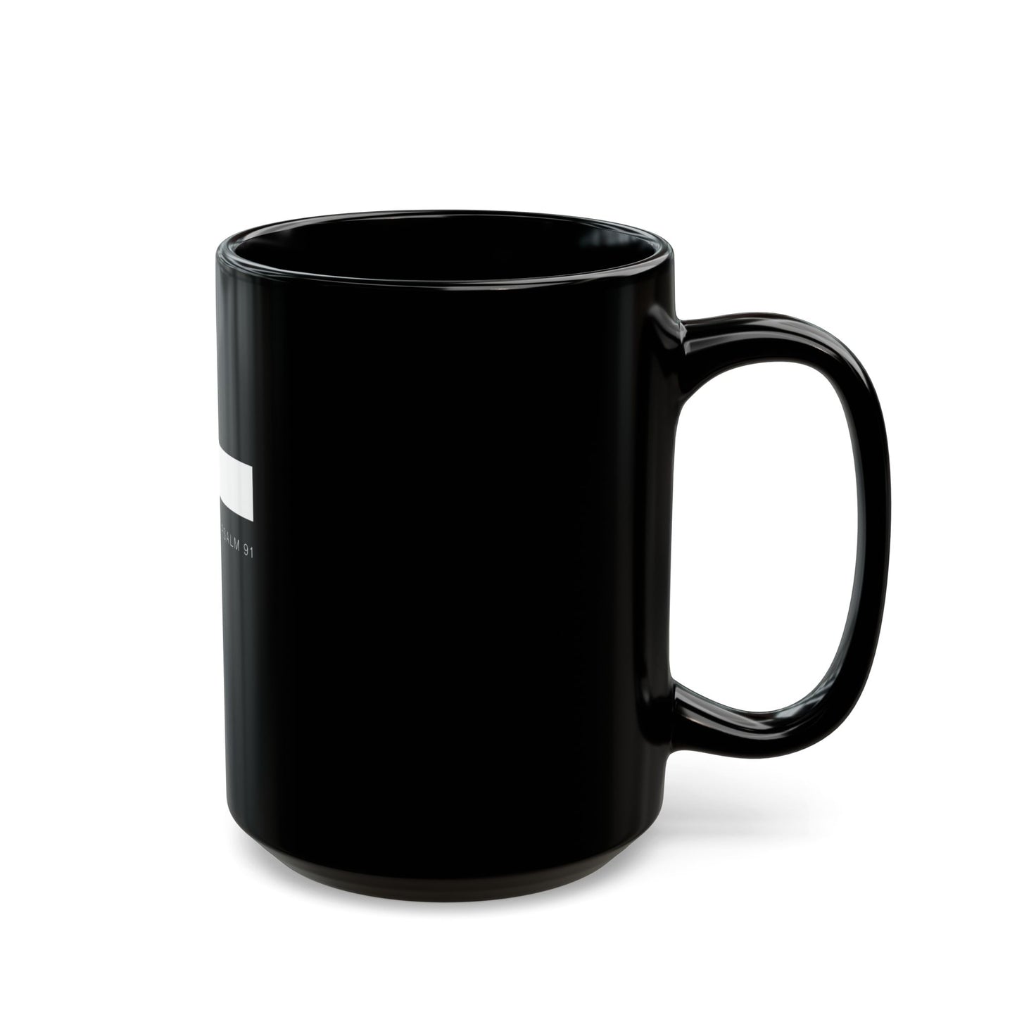 Faith-Inspired Black Coffee Mug, Christian Gift, Psalm 91, Protection Mug, Inspirational Drinkware, Spiritual Gifts