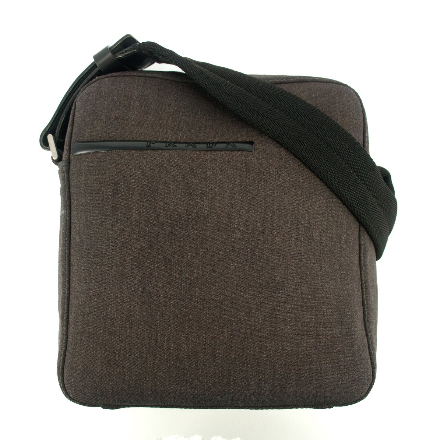 Prada Gray Canvas Crossbody Bag #7694