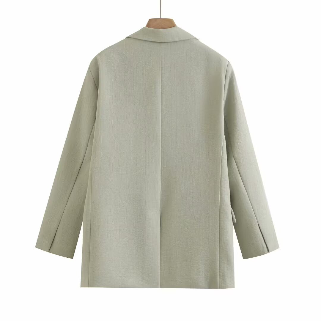 Versatile loose straight cut suit jacket
