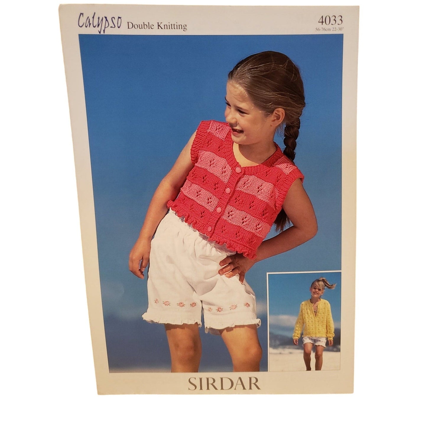 New Sirdar 4033 Calypso Double Knitting Child Kids Vest Cardigan Sweater Pattern