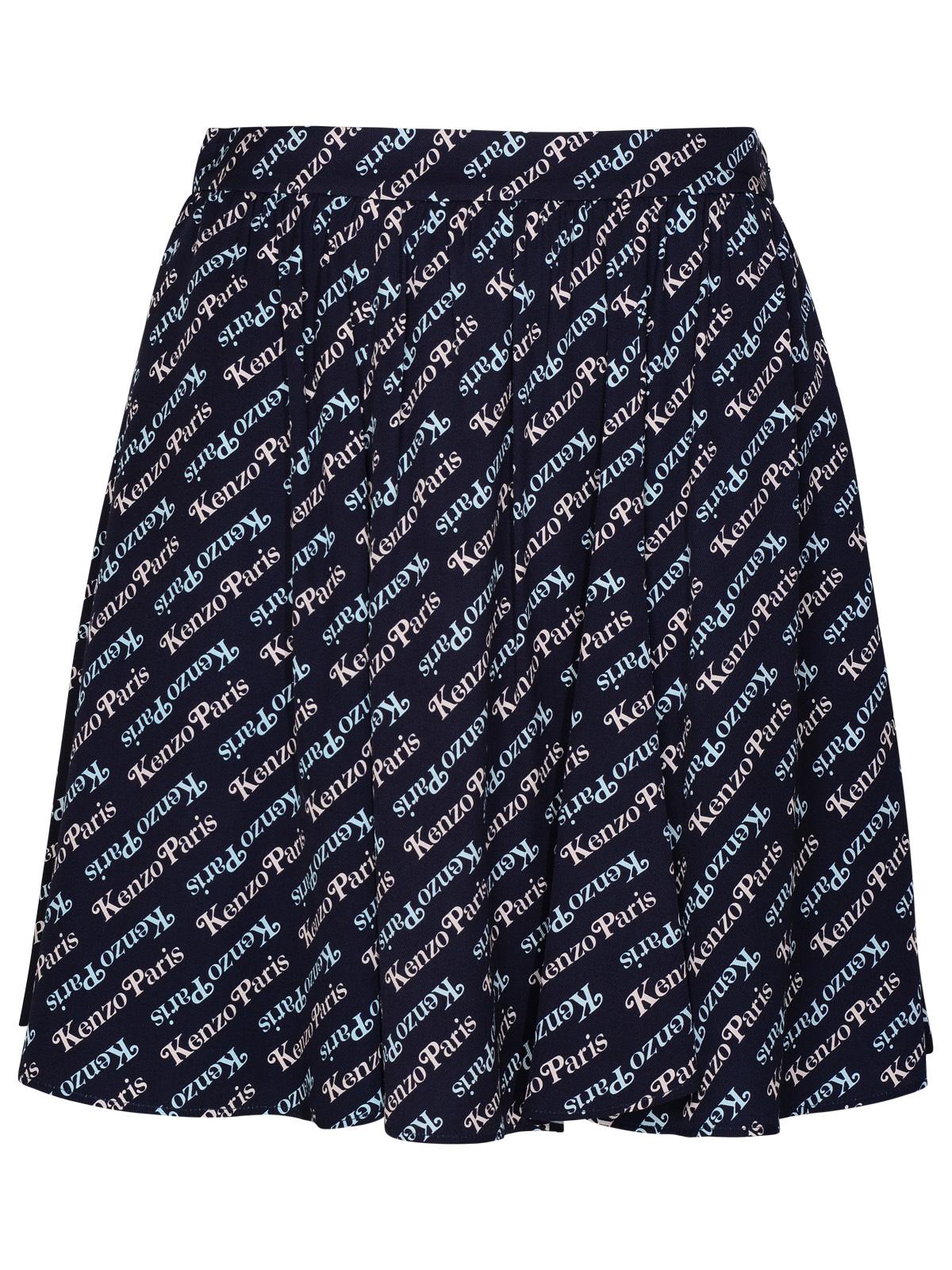 Kenzo 'Verdy By Kenzo' Blue Viscose Miniskirt Women
