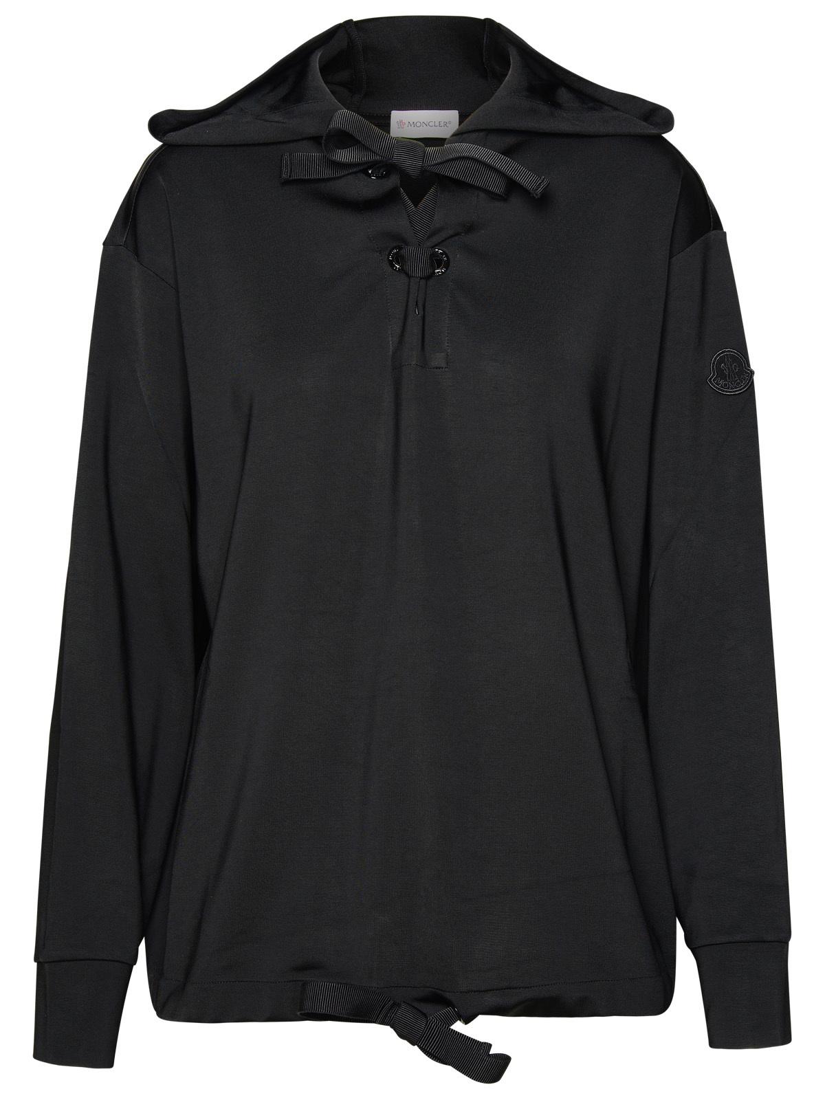 Moncler Black Viscose Hoodie Women