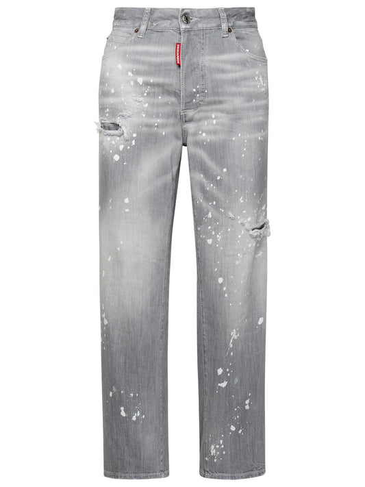 Dsquared2 Grey Cotton Blend Jeans Women