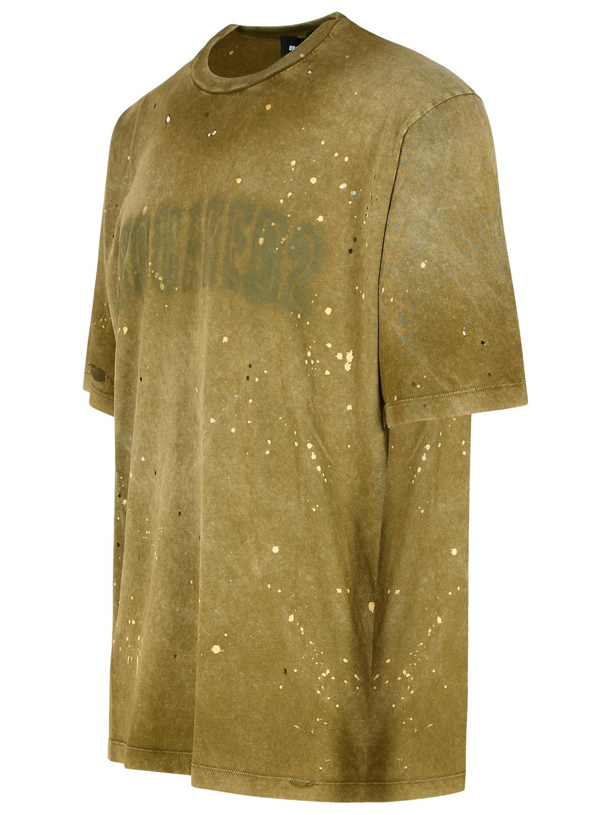 Dsquared2 Green Cotton T-Shirt Men