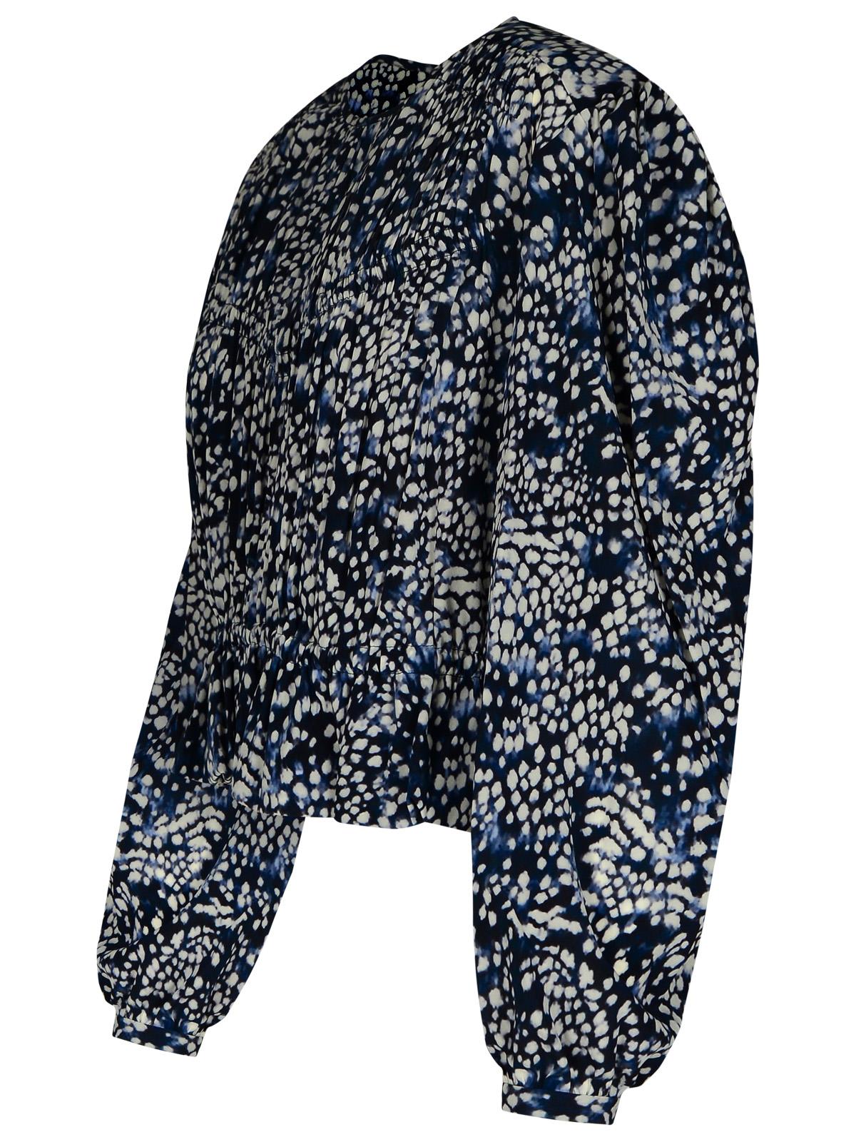Isabel Marant 'Gelina' Blue Silk Blend Blouse Women