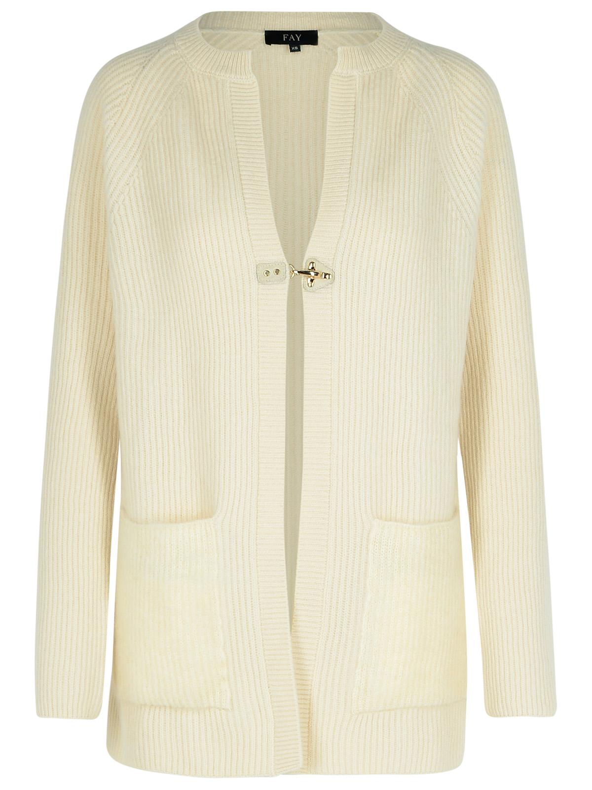 Fay Cream Wool Blend Cardigan Women