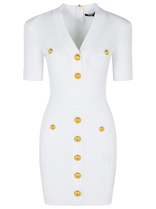 Balmain White Viscose Blend Dress Women