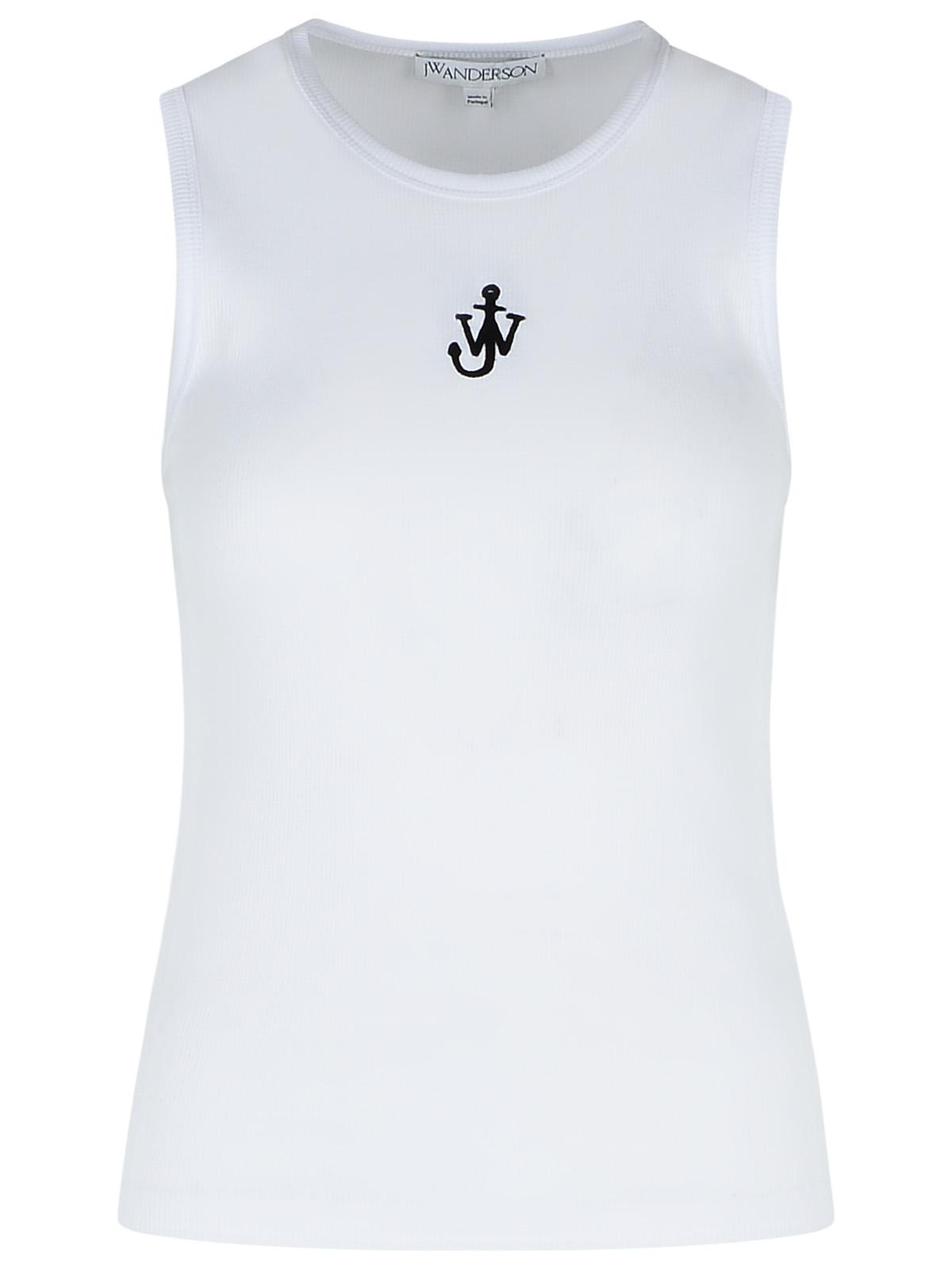 Jw Anderson 'Anchor' White Cotton Tank Top Women