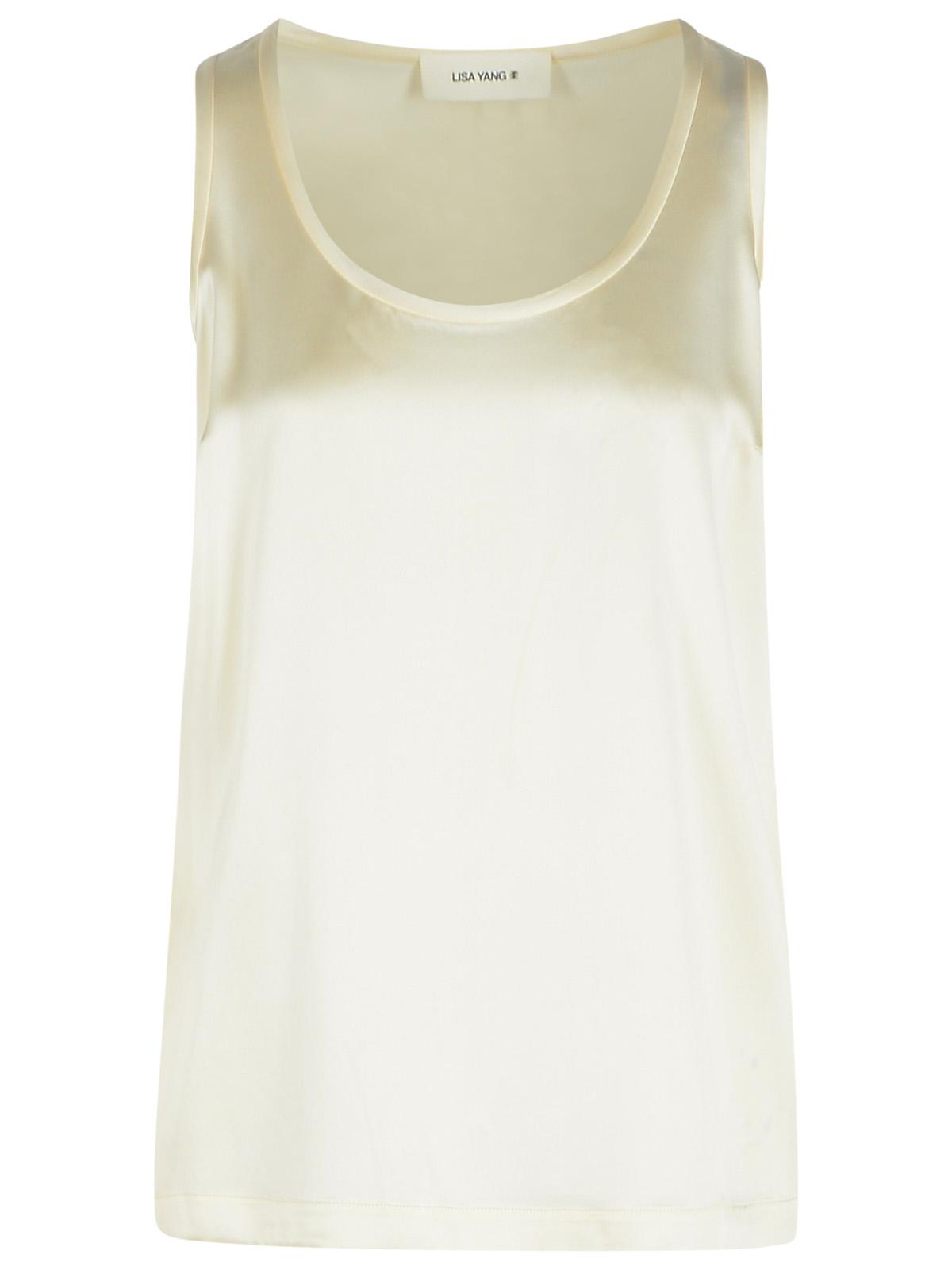Lisa Yang 'Scoop' Ivory Silk Tank Top Women