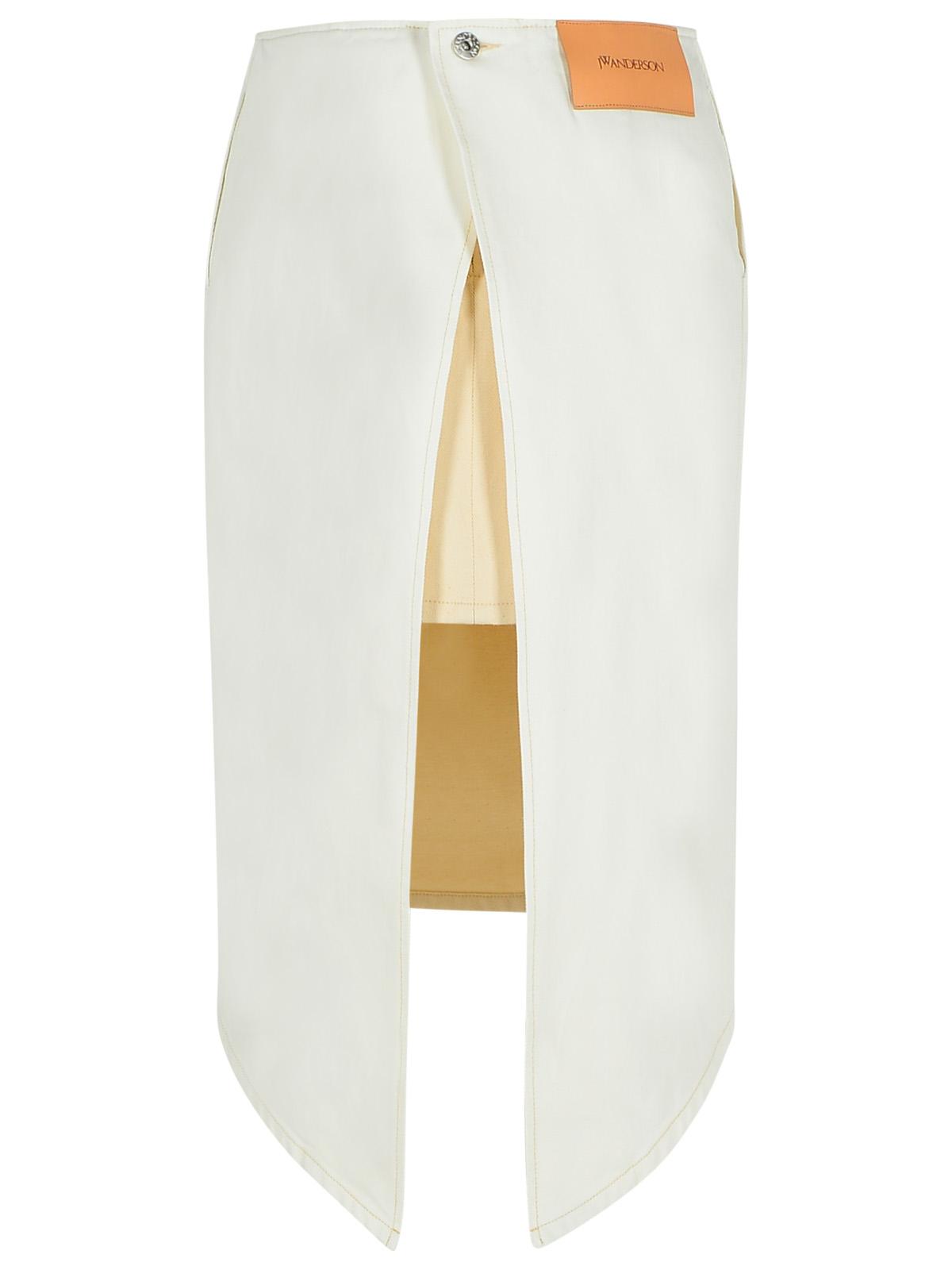 Jw Anderson 'Layered' White Cotton Skirt Women
