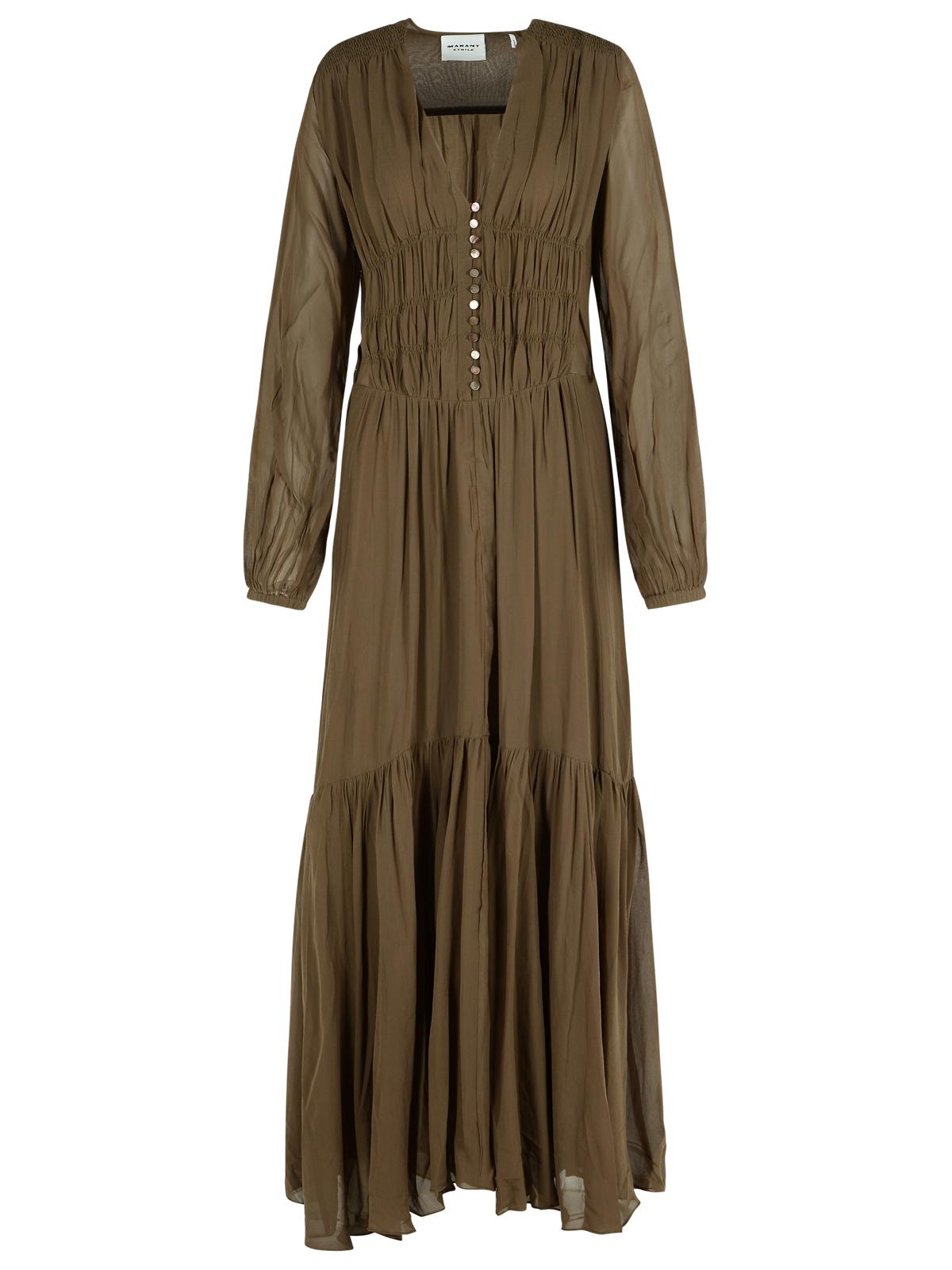Isabel Marant Etoile Briane' Khaki Viscose Dress Women