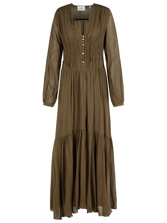 Isabel Marant Etoile Briane' Khaki Viscose Dress Women