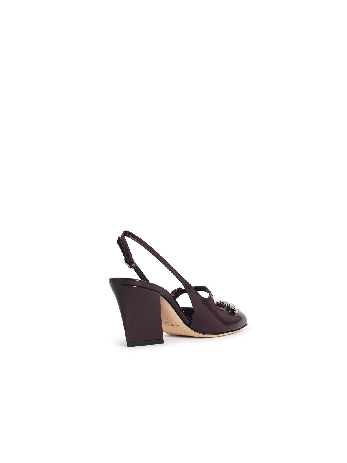 Jimmy Choo 'Belinda' Deep Merlot Leather Slingbacks Women