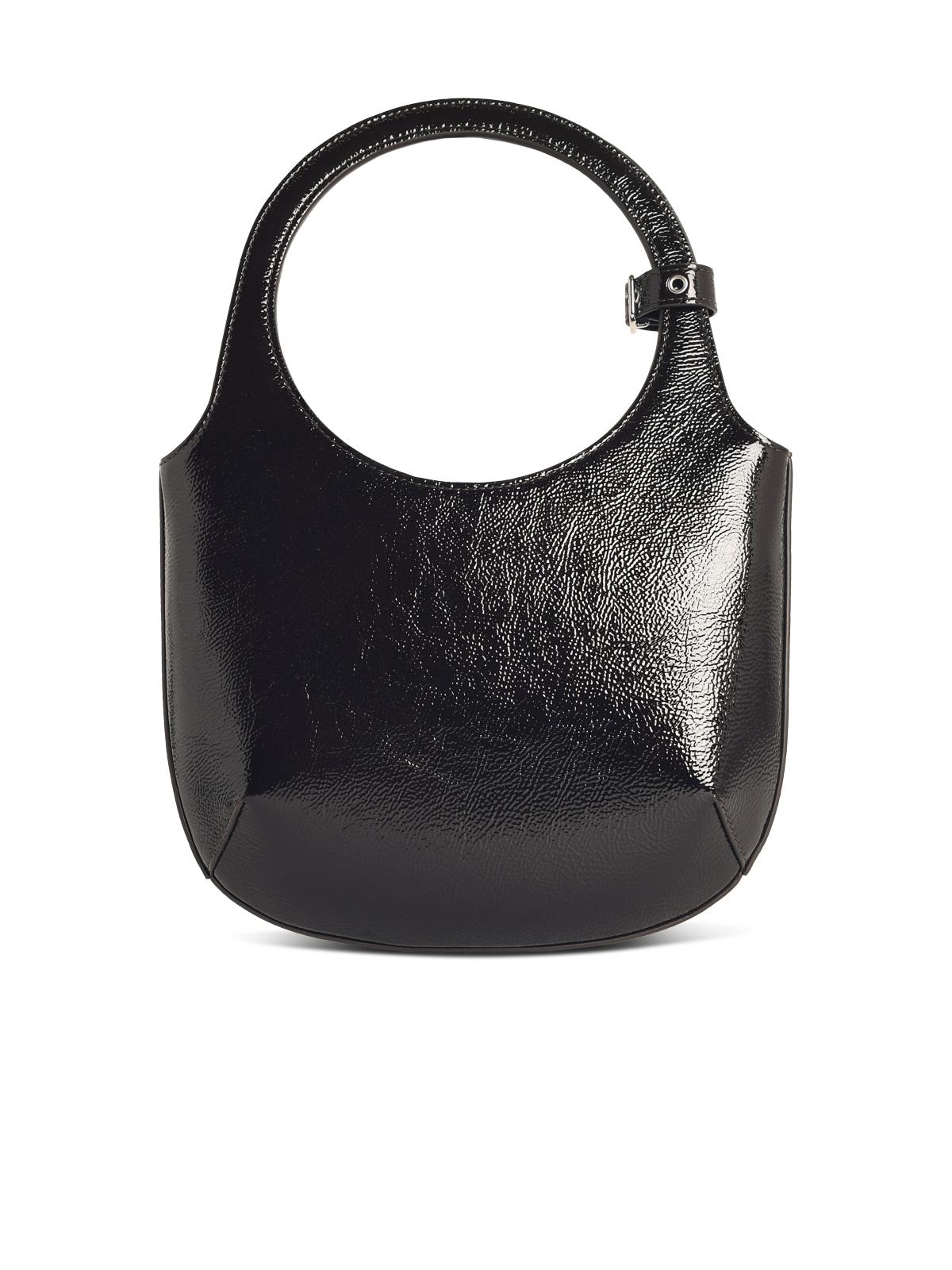 Courreges 'Holy Naplack' Black Leather Bag Women