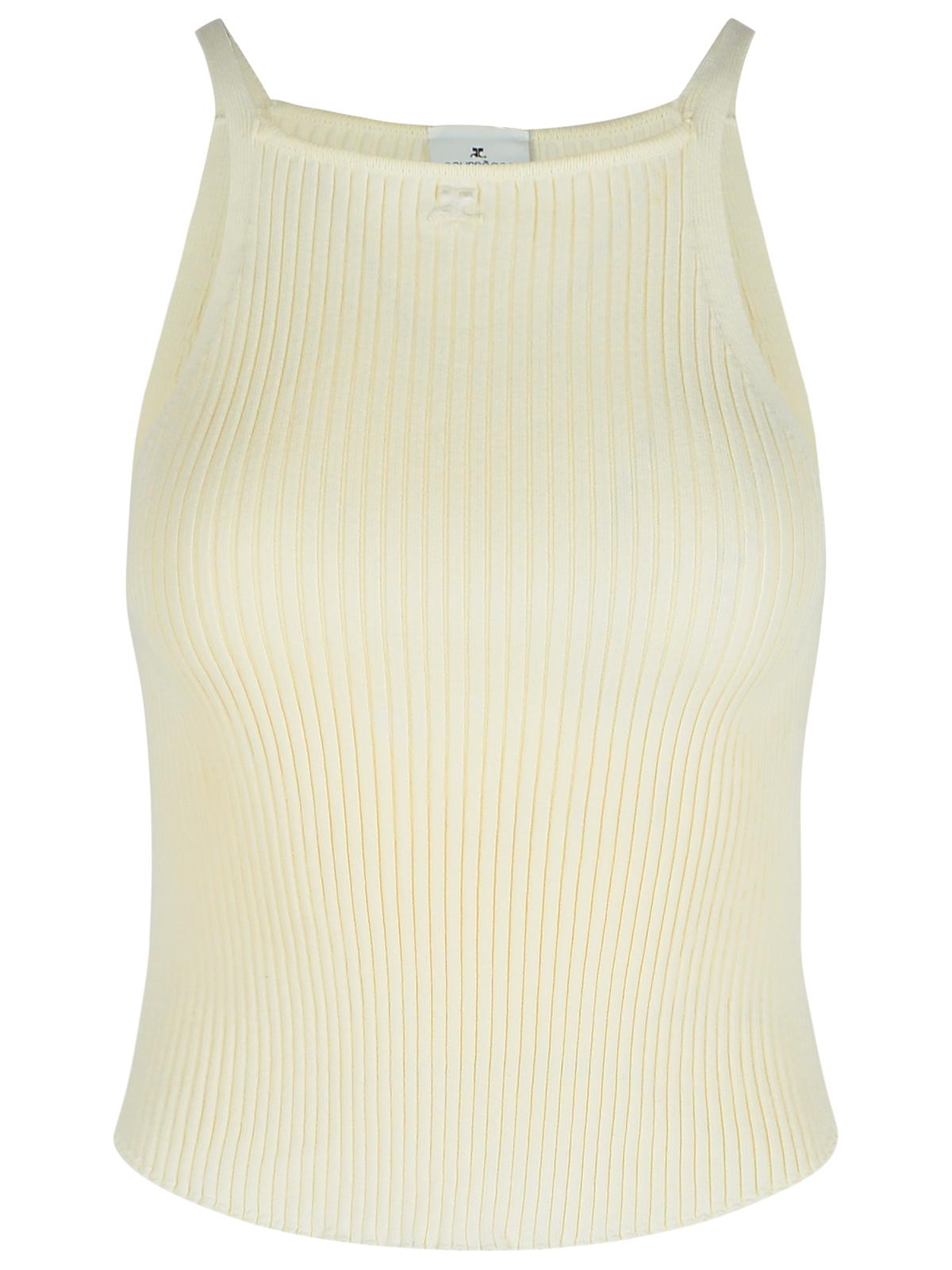 Courreges Ivory Viscose Blend Top Women