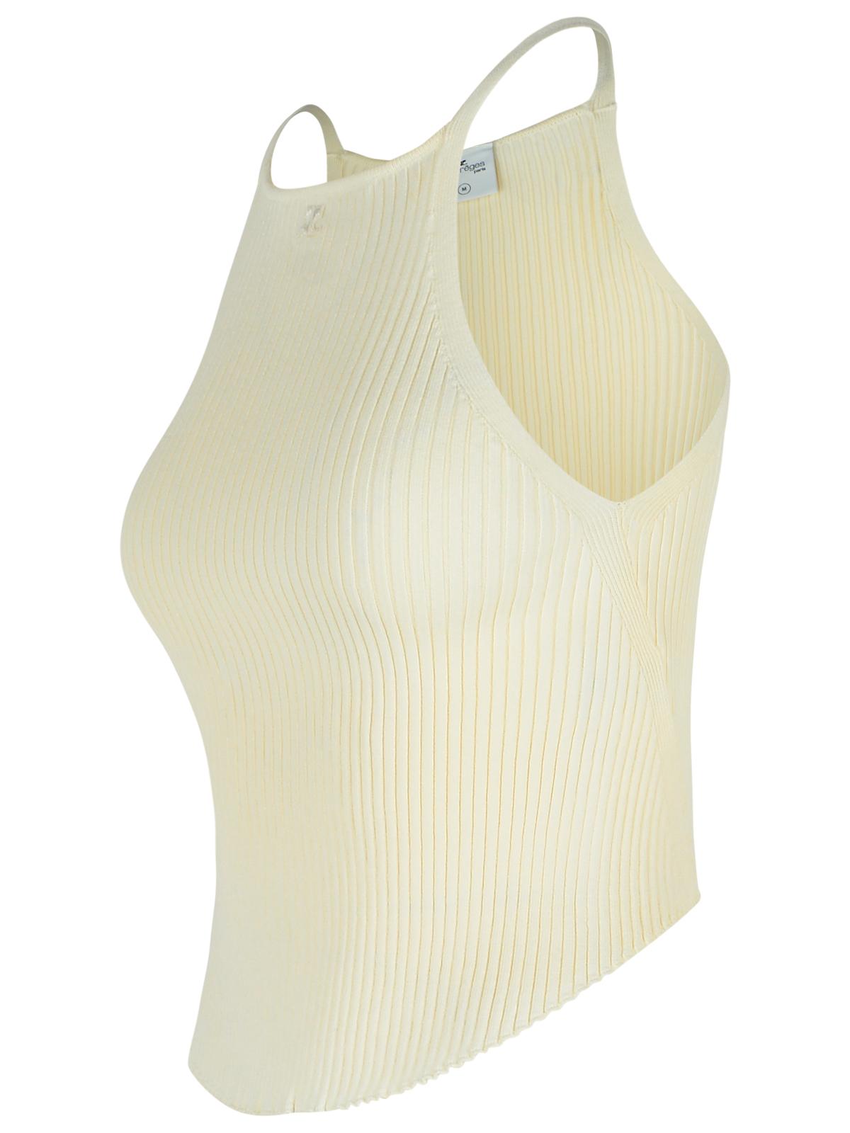 Courreges Ivory Viscose Blend Top Women