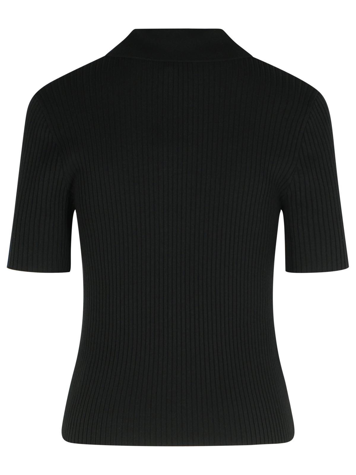 Courreges Black Viscose Blend Polo Shirt Women