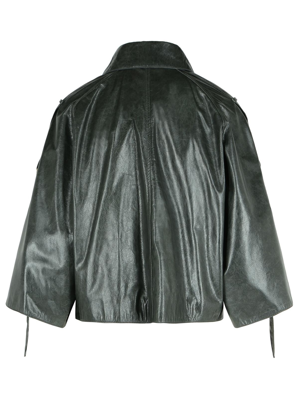 Max Mara 'Tenace' Grey Leather Jacket Women