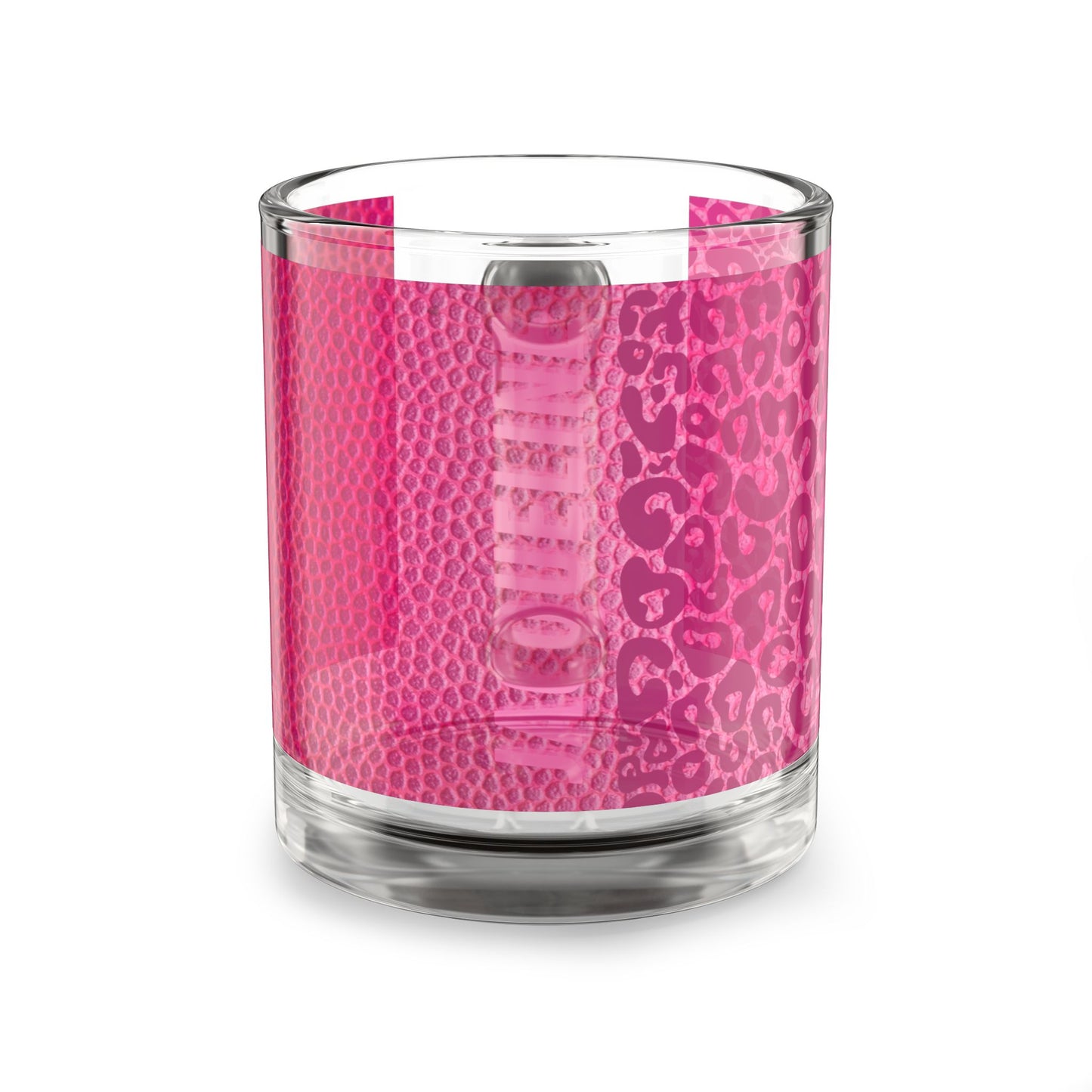 Custom Name Pink Leopard Print Glass Mug 10oz