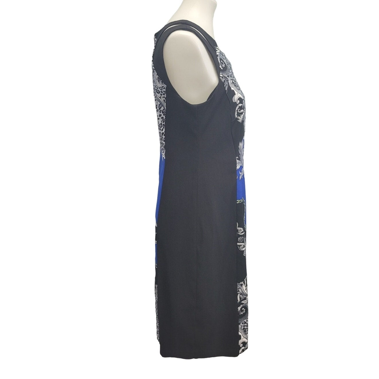 Connected Womens Size 8 PolyCotton Sleeveless Back Zip Patterned Sheath Dress