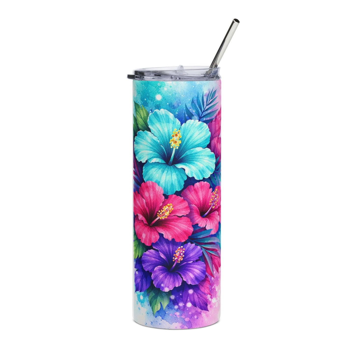 Tropical Hibiscus Floral Stainless Steel Tumbler | 20oz