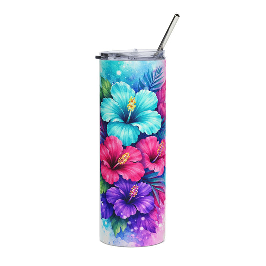 Tropical Hibiscus Floral Stainless Steel Tumbler | 20oz