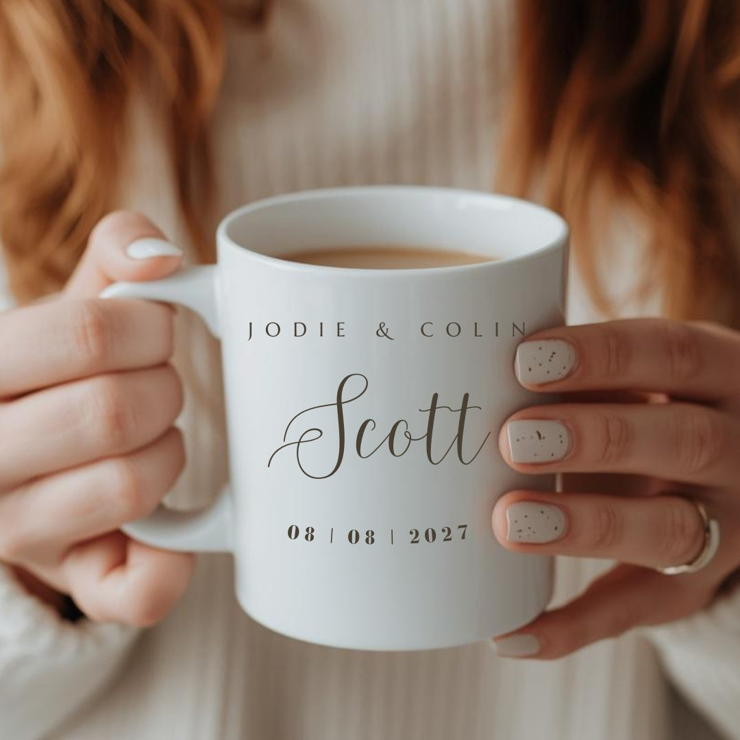 Personalised Surname Wedding Mugs Gift Set-1